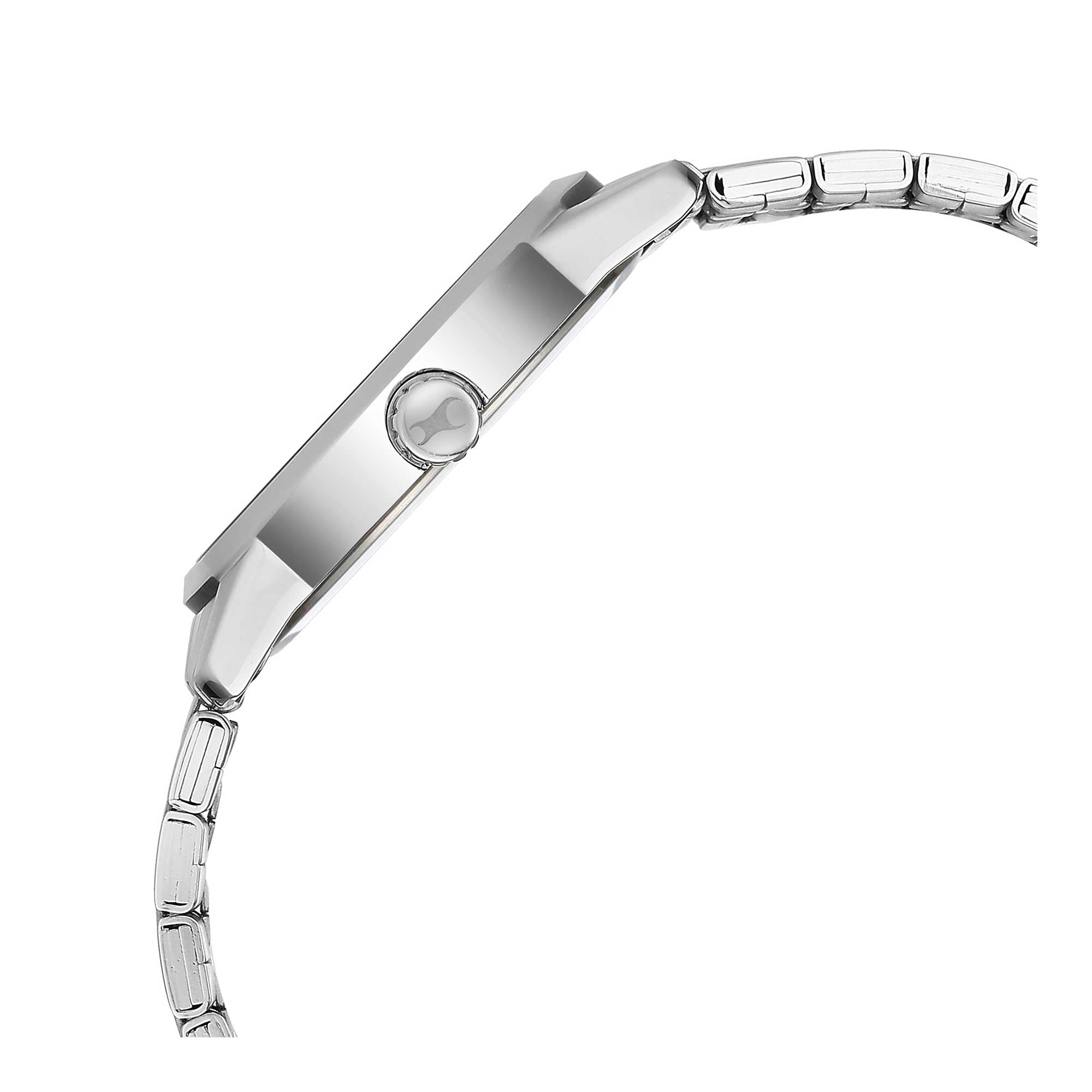 Fastrack Exuberant Quartz Analog with Day and Date Silver Dial Metal Strap Watch for Guys