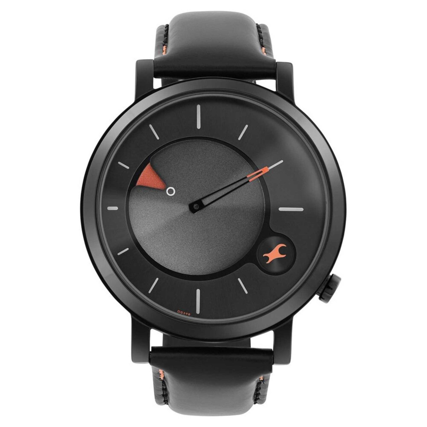 Fastrack MetaWe Quartz Analog Black Dial Leather Strap Watch For Guys