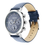 Fastrack Tick Tock Quartz Multifunction Blue Dial Leather Strap Watch for Guys