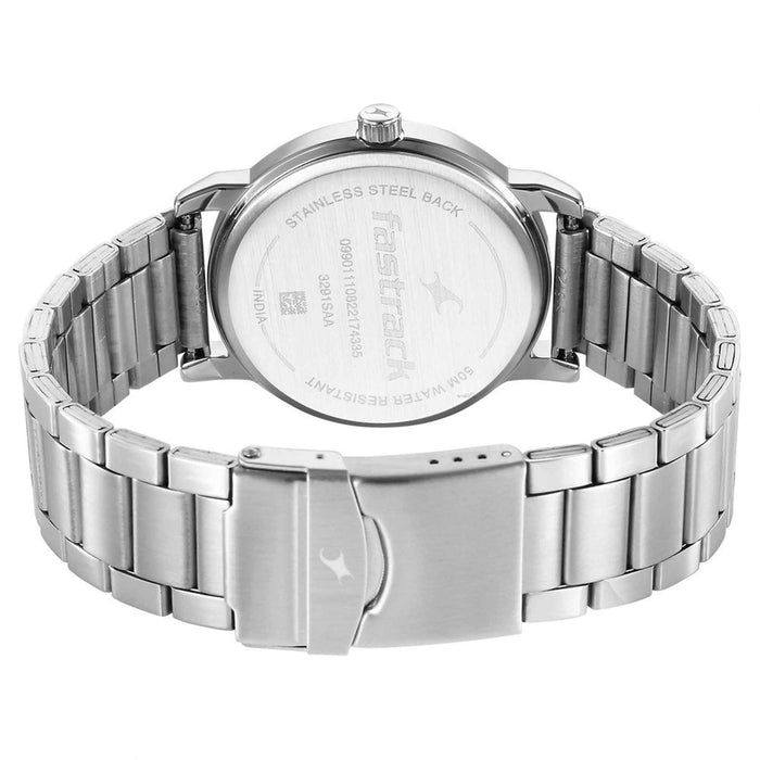 Fastrack Stunners Quartz Analog Grey Dial Metal Strap Watch for Guys