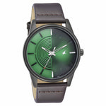 Fastrack Stunners Quartz Analog Green Dial Leather Strap Watch for Guys