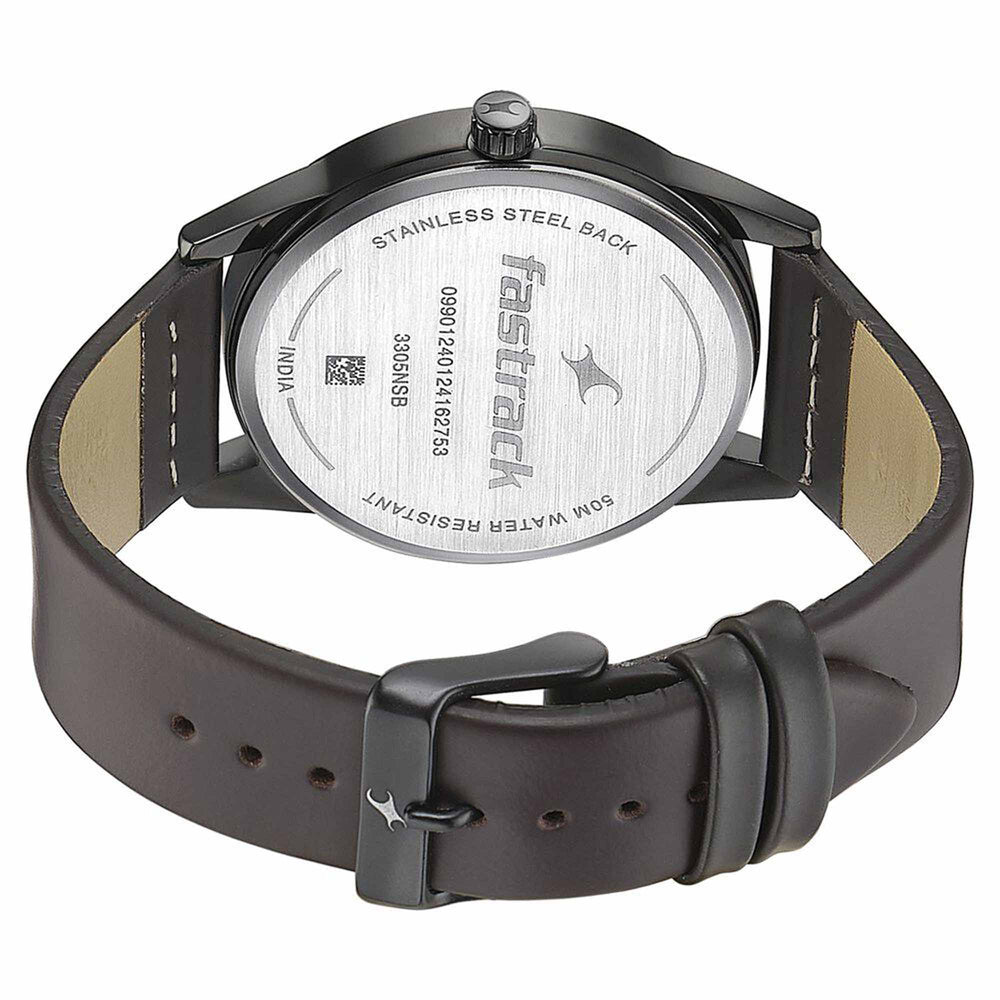 Fastrack Stunners Quartz Analog Green Dial Leather Strap Watch for Guys