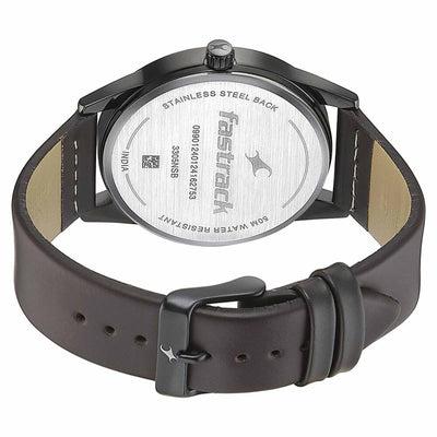 Fastrack Stunners Quartz Analog Green Dial Leather Strap Watch for Guys