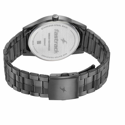 Fastrack Stunners Quartz Analog Grey Dial Stainless Steel Strap Watch for Guys 3305NM02