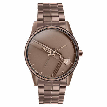 Fastrack Stunners Quartz Analog Brown Dial Stainless Steel Strap Watch for Guys