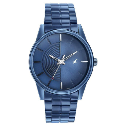 Fastrack Stunnerse Quartz Analog Blue Dial With Blue Metal Strap Watch for Guys