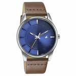 Fastrack Stunners Quartz Analog Blue Dial Leather Strap Watch for Guys