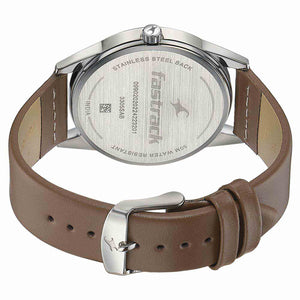 Fastrack Stunners Quartz Analog Blue Dial Leather Strap Watch for Guys