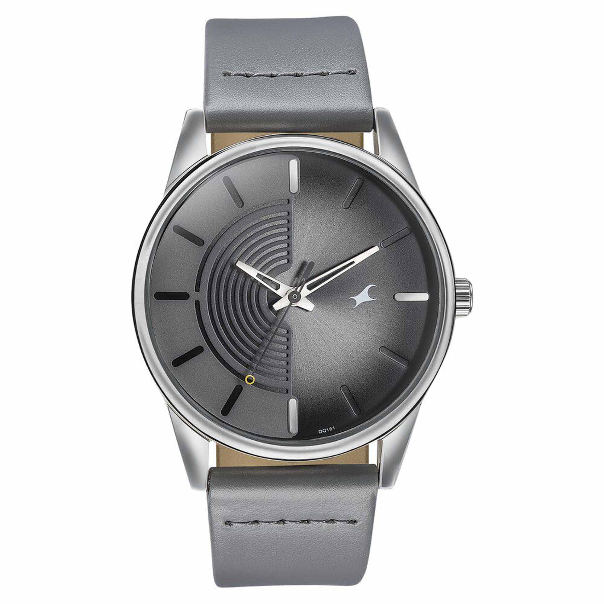 Fastrack Stunners Quartz Analog Grey Dial Grey Leather Strap Watch For Guys