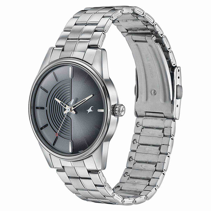 Fastrack Stunners Quartz Analog Grey Dial Stainless Steel Strap Watch for Guys 3305SM02