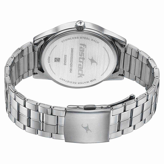 Fastrack Stunners Quartz Analog Grey Dial Stainless Steel Strap Watch for Guys 3305SM02