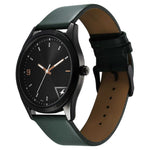 Fastrack Stunners Quartz Analog Black Dial Green Leather Strap Watch For Guys