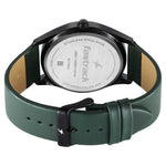 Fastrack Stunners Quartz Analog Black Dial Green Leather Strap Watch For Guys