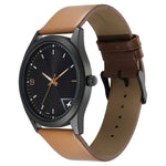 Fastrack Stunners Quartz Analog Black Dial Brown Leather Strap Watch For Guys