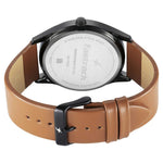 Fastrack Stunners Quartz Analog Black Dial Brown Leather Strap Watch For Guys