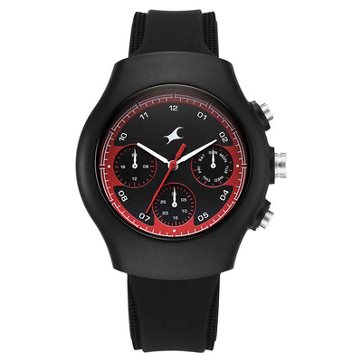 Fastrack Hype Multifunction with Black dial Black Silicon Strap watch for Guys