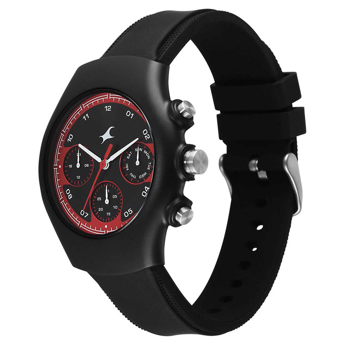 Fastrack Hype Multifunction with Black dial Black Silicon Strap watch for Guys