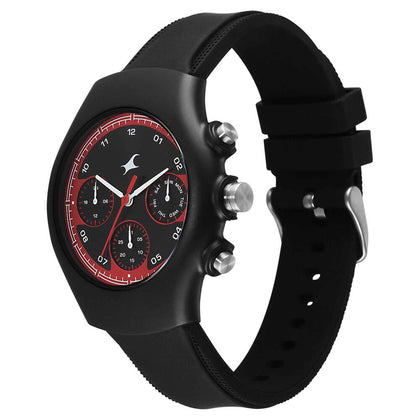 Fastrack Hype Multifunction with Black dial Black Silicon Strap watch for Guys