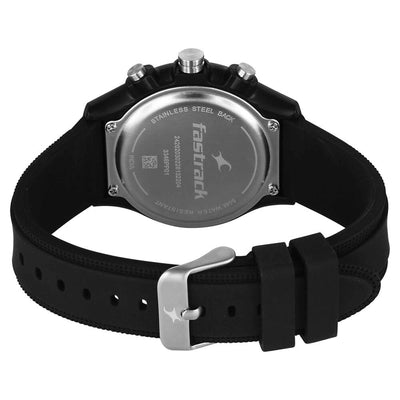 Fastrack Hype Multifunction with Black dial Black Silicon Strap watch for Guys