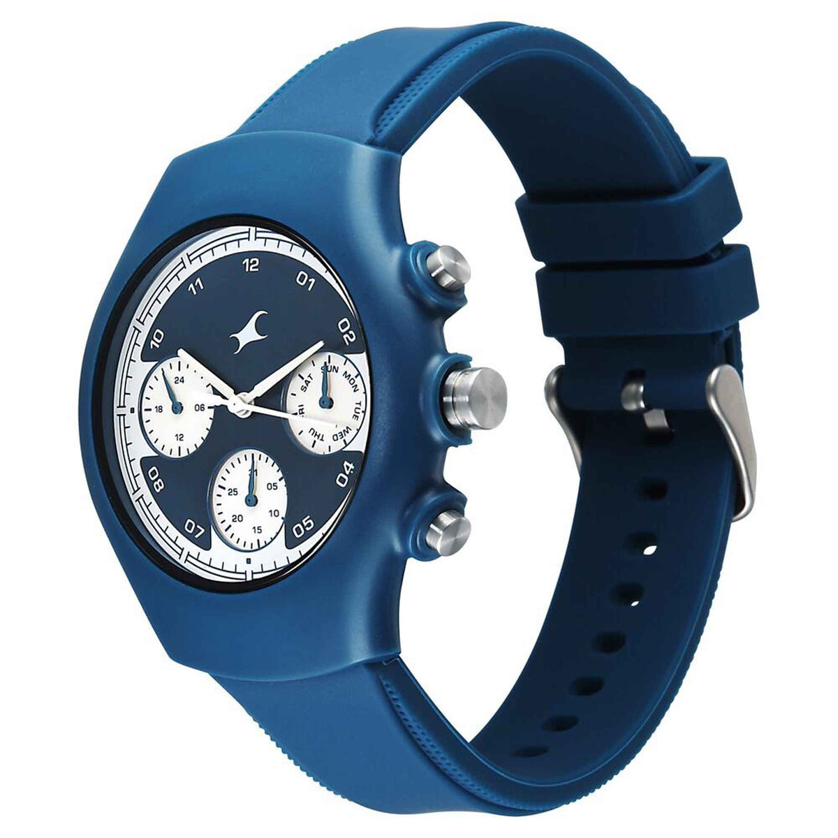 Fastrack Hype Multifunction with Blue dial Blue Silicon Strap watch for Guys