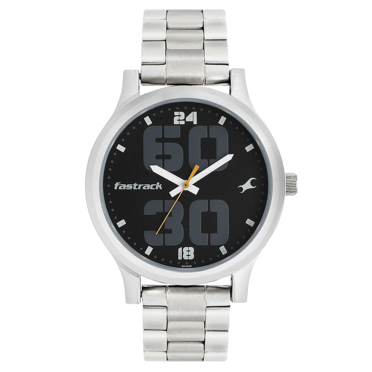 Fastrack Bold Quartz Analog Black Dial Stainless Steel Strap Watch for Guys