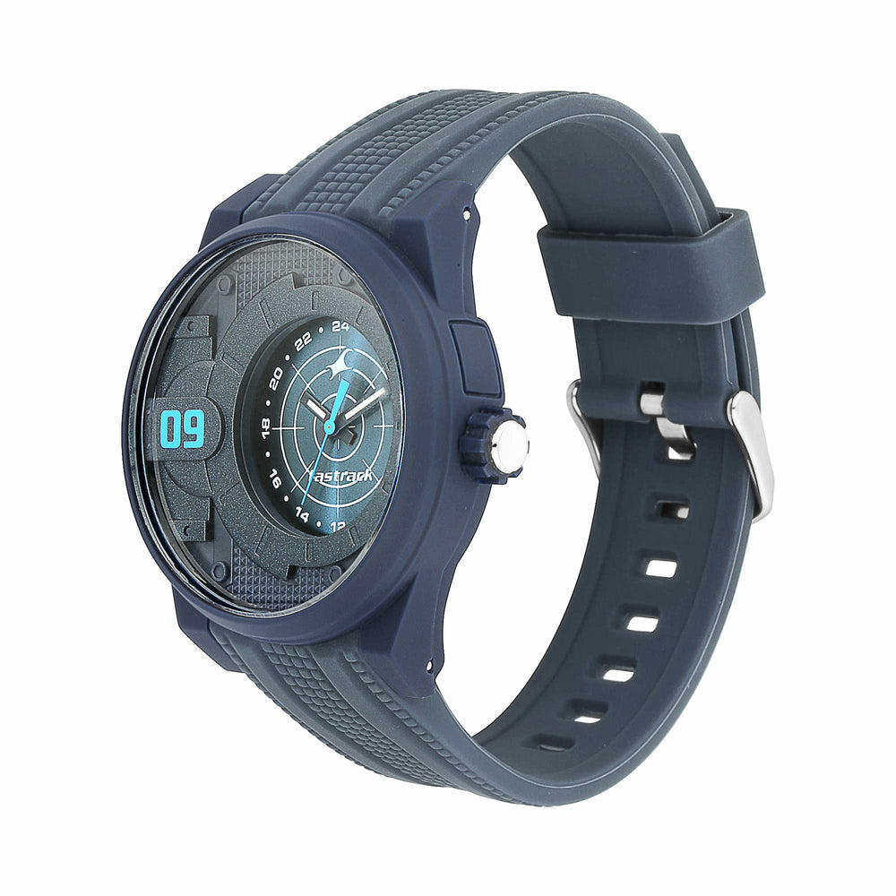 Fastrack Fashion Black Dial Grey Silicone Strap Analog Watch for Men