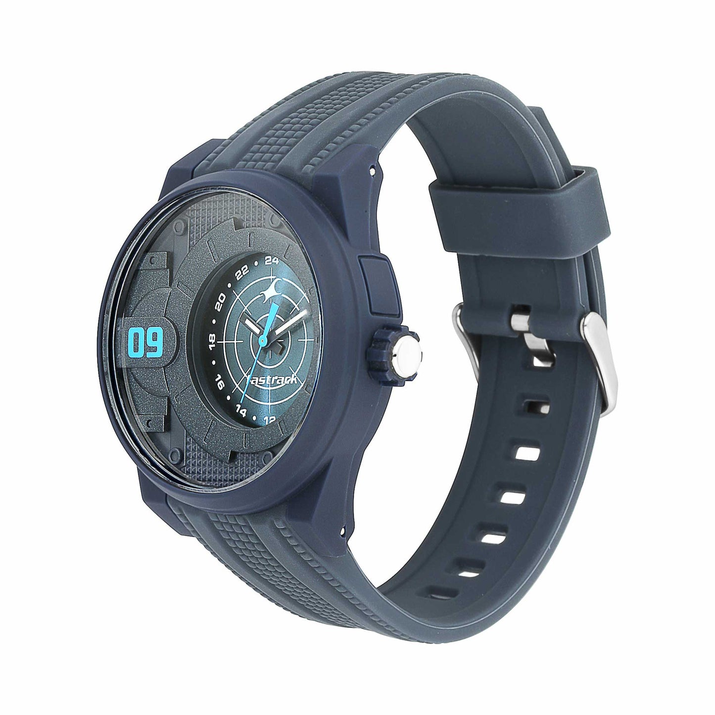Fastrack Fashion Black Dial Grey Silicone Strap Analog Watch for Men
