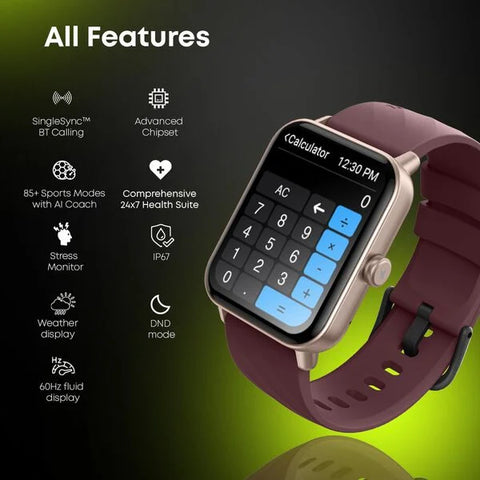 Fastrack Rider Glide X Advanced UltraVU HD Display, Functional Cown, BT Calling, 100+ Sports Modes & Watchface