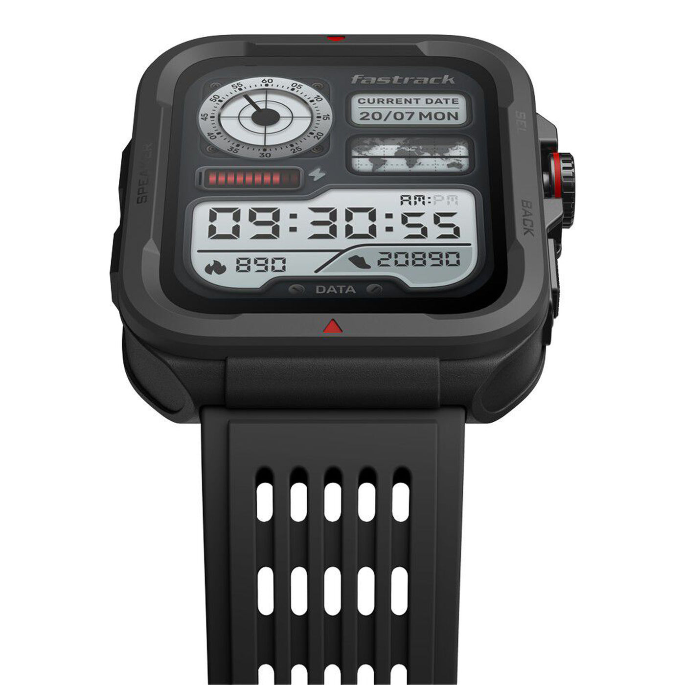Fastrack Active Smart Watch Unisex With Black Colour Silicone Strap