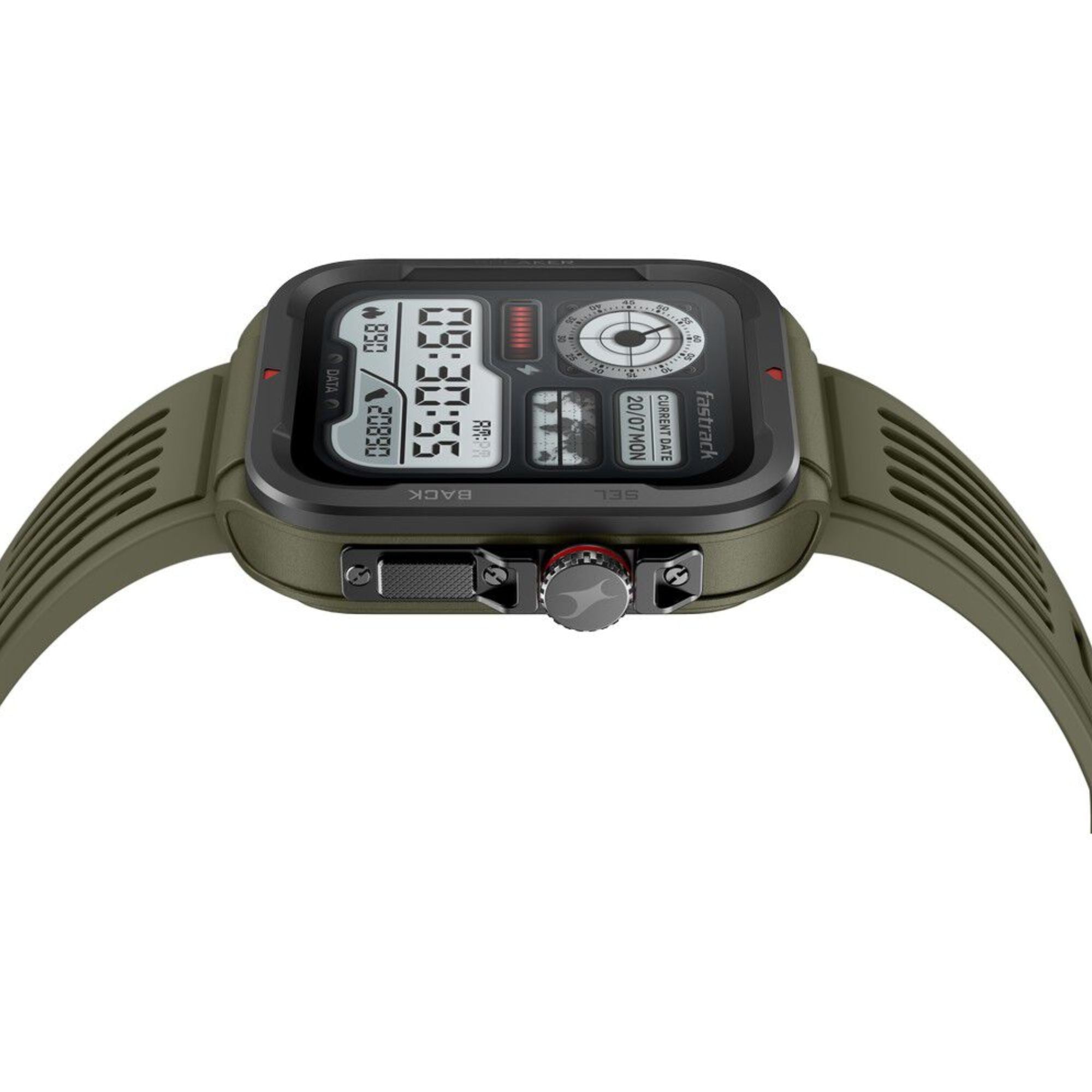 Fastrack Active with 4.64 cm UltraVU HD Display and Functional Crown Rugged Smartwatch with SingleSync BT Calling