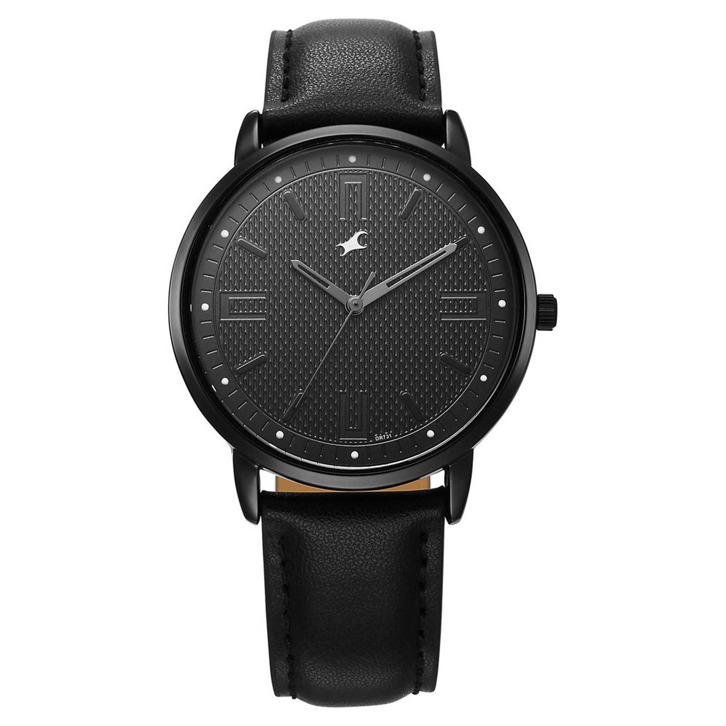 Fastrack Stunners Black Dial Leather Strap Analog Watch for Men