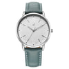 Fastrack Stunners Silver Dial Blue Leather Strap Analog Watch for Men