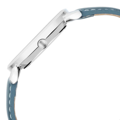 Fastrack Stunners Silver Dial Blue Leather Strap Analog Watch for Men