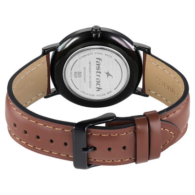Fastrack Stunners Green Dial Brown Leather Strap Analog Watch for Men
