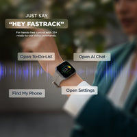 Fastrack VOX Neo Smartwatch 4.8CM Ultra Vu Display, Offline Voice Commands, Functional Crown, To-Do List, Games