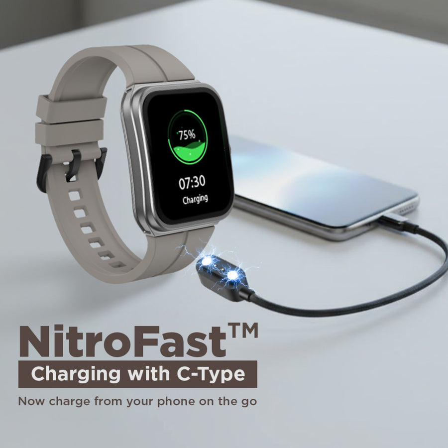Fastrack VOX Neo Smartwatch 4.8CM Ultra Vu Display, Offline Voice Commands, Functional Crown, IP68, Multiple Menu Styles