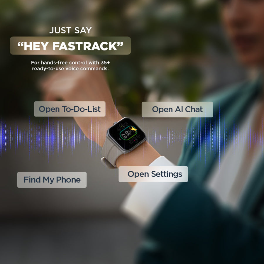 Fastrack VOX Neo Smartwatch 4.8CM Ultra Vu Display, Offline Voice Commands, Functional Crown