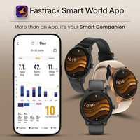Fastrack Sleek Smartwatch 1.32" inch AMOLED Display, Sleek Design, Functional Crown, QR Hub, 24/7 Health Suite