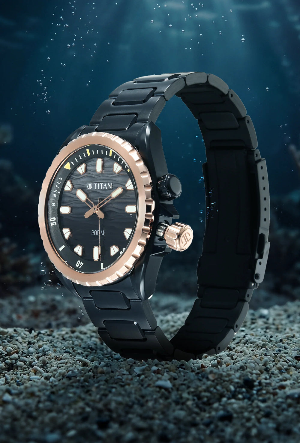 Titan Zero Hour Diver's Black Dial Analog Watch