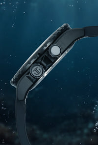 Titan Zero Hour Diver's Black Dial FKM Strap Watch