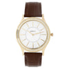 Titan Nebula Vintage 18k Gold Analog Diamond Studded Bezel Leather Strap Watch for Men