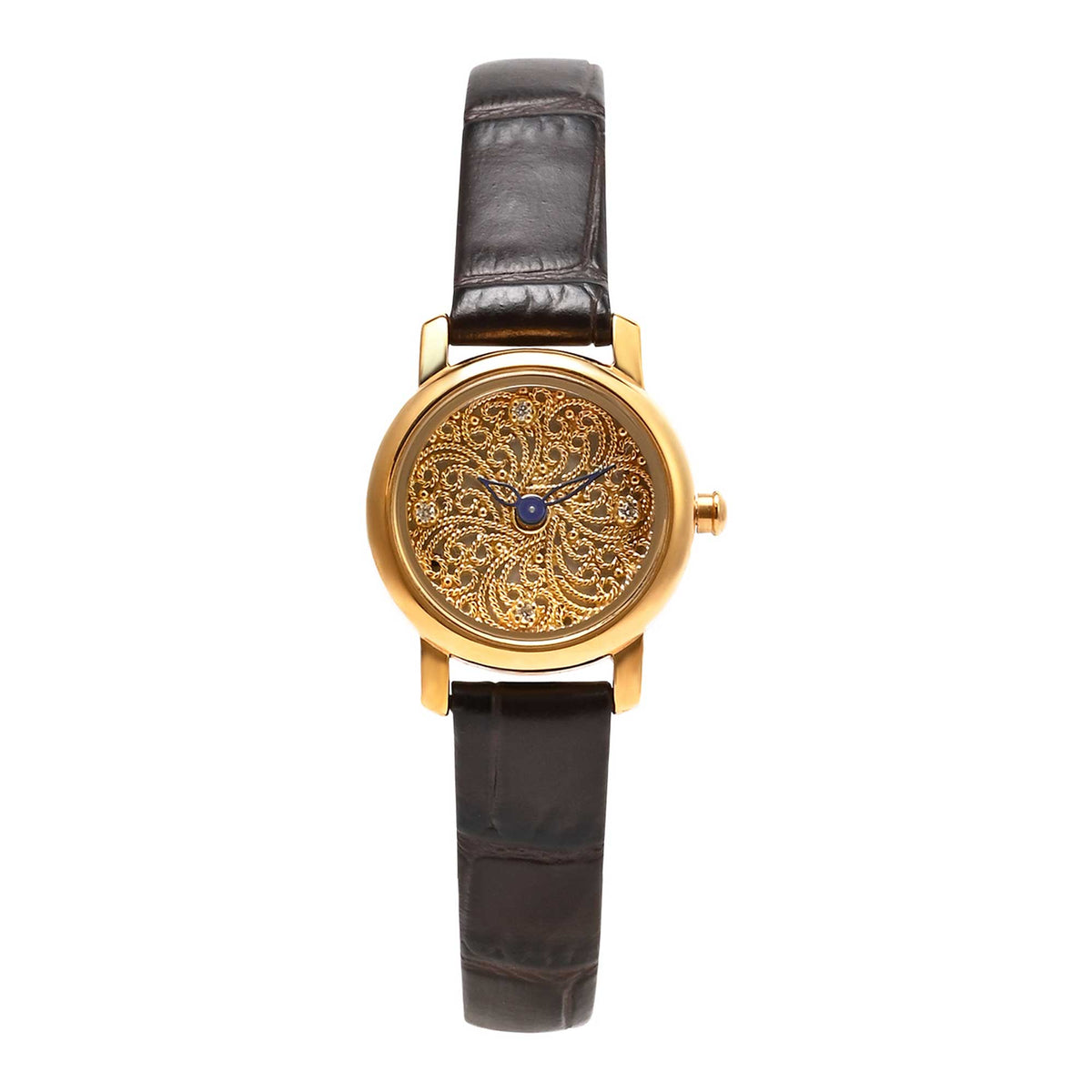 Titan Nebula Filigree Quartz Analog 18 Karat Solid Gold Watch for Women 5548DL03
