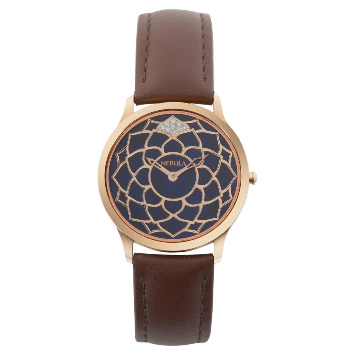 Titan Nebula Lotus Quartz Analog 18 Karat Solid Gold Watch for Women 5560DL01
