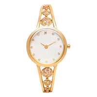 Titan Nebula Lotus Quartz Analog 18 Karat Solid Gold Watch for Women 5563DM01