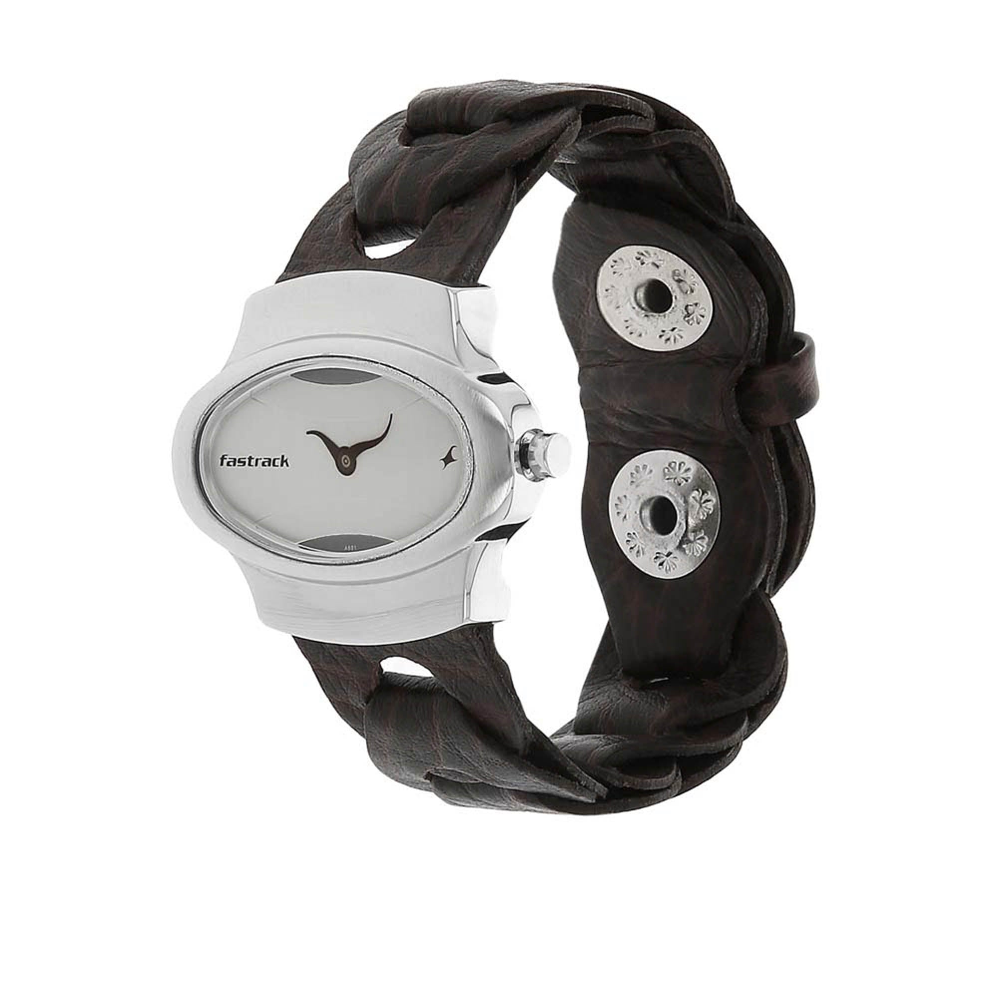 Fastrack Quartz Analog Silver Dial Leather Strap Watch for Girls Nepal Trade Network Pvt. Ltd