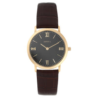 Titan Nebula Vintage 18k Gold Analog Leather Strap Watch For Men