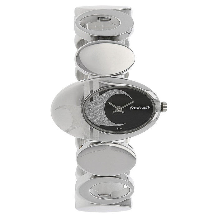 Fastrack Quartz Analog Black Dial Metal Strap Watch for Girls