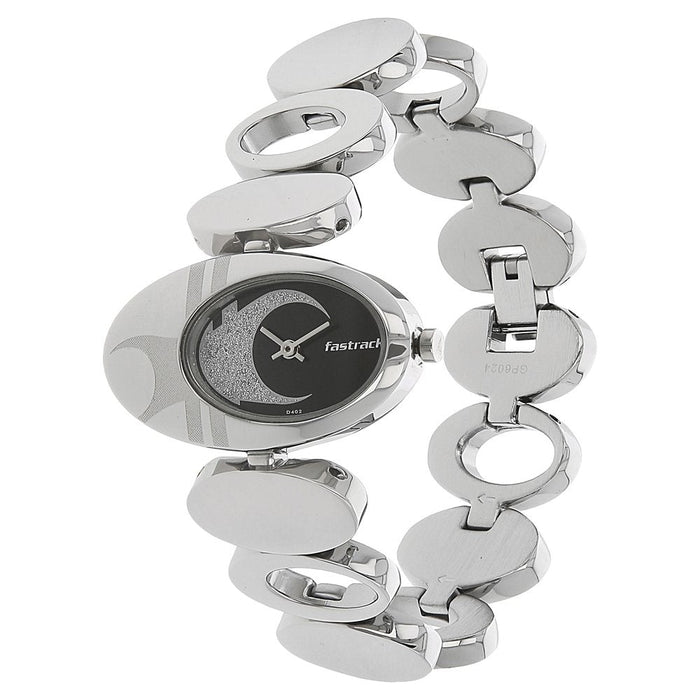 Fastrack Quartz Analog Black Dial Metal Strap Watch for Girls