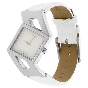 Fastrack Quartz Analog Silver Dial Leather Strap Watch for Girls