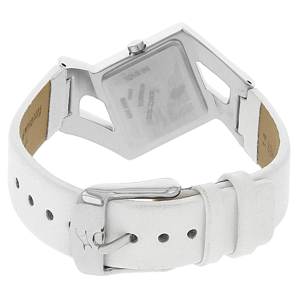 Fastrack Quartz Analog Silver Dial Leather Strap Watch for Girls
